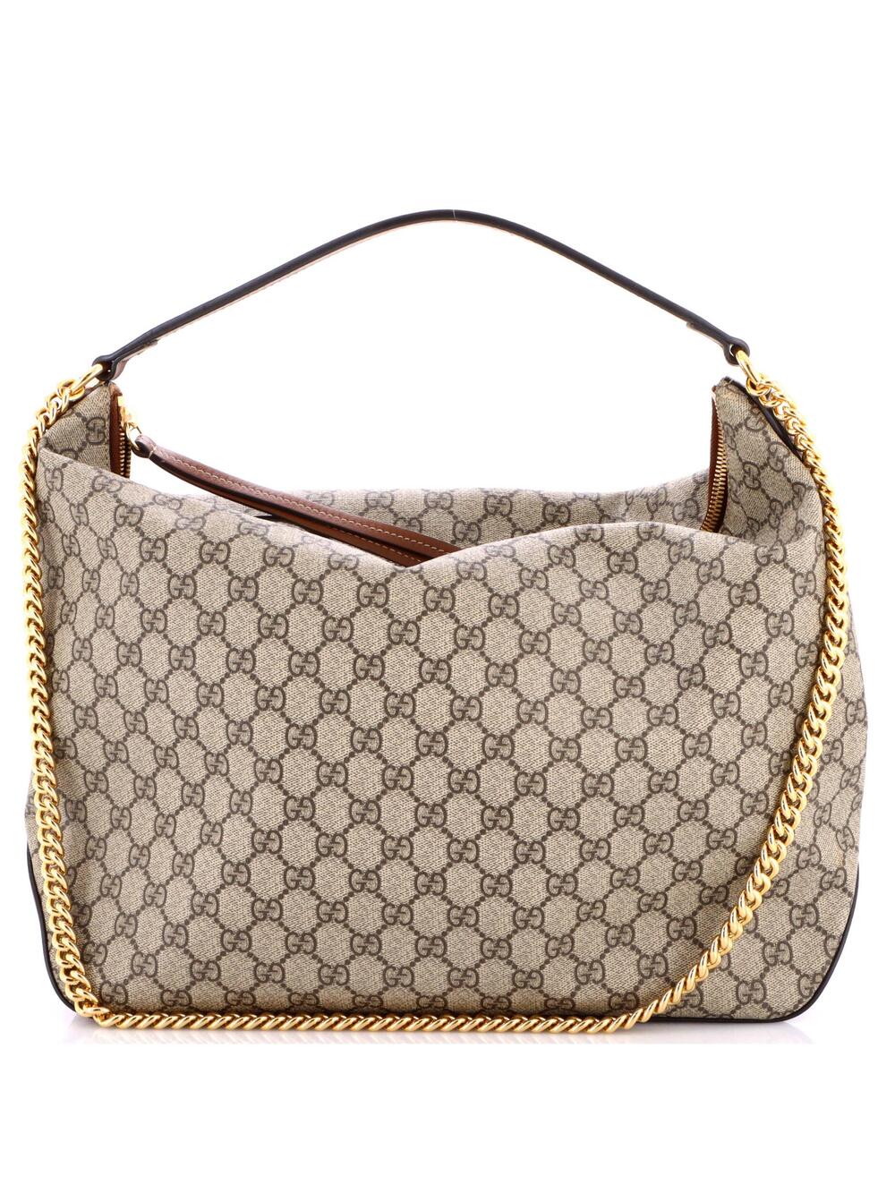 Gucci Chain Hobo Gg Coated Canvas Large #296548G17B